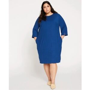 NWT Universal Standard Luxe Twill Sheath Dress Blue Size 2XL / 30 32